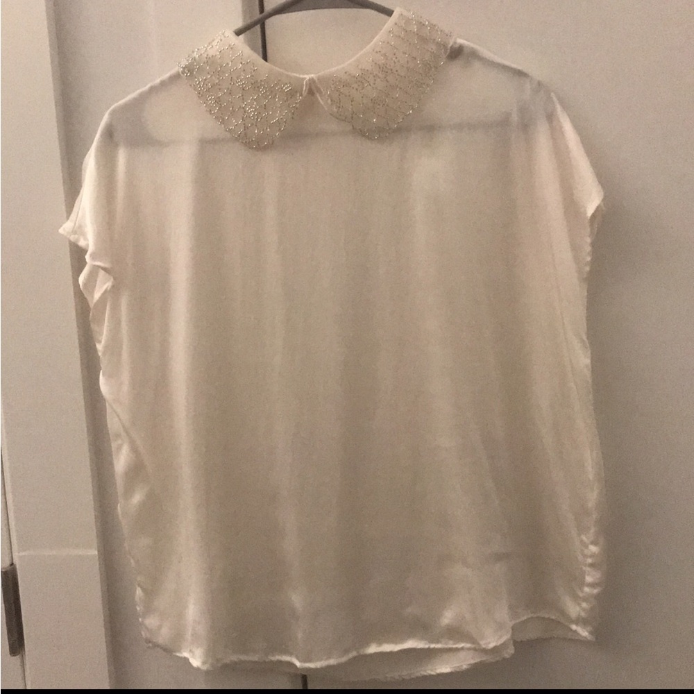Silk blouse with decorative collar size M/L
